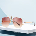 Sexy Rimless Oversized Sunglasses Women Vintage 2019 Brand Sun Glasses